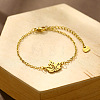 304 Stainless Steel Maple Leaf Link Bracelets WG301C3-02-1