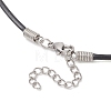 Horse Alloy Pendant Necklaces with Black Cowhide Leather Cord for Women NJEW-JN05873-5