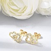 Brass Micro Pave Cubic Zirconia Stud Earrings KK-CBA5B62-01A-G-3