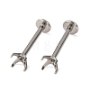 304 Stainless Steel Prong Earring Settings SA-CBA8B85-11B-03-1