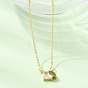 Brass Pave Cubic Zirconia Rectangle & Teardrop Pendant Cable Chain Necklaces KK-CBAB173-05G-10-3