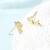 Brass Stud Earrings for Women EJEW-A166-01G-2