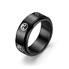 Black Stainless Steel Rotating Finger Ring PW-WG33260-126-1