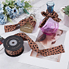Leopard Print Polyester Ribbon OCOR-WH0047-43A-5