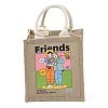 Jute Tote Bags Soft Cotton Handles Laminated Interior ABAG-F003-09C-1