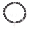 201 Stainless Steel Cross Charm Bracelets BJEW-JB13358-2
