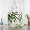 Green Plant Printed Canvas Women's Tote Bags ABAG-L018-B01-2