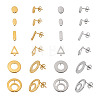 48Pcs 12 Styles 201 Stainless Steel Stud Earring Findings EJEW-TA0001-06-10