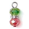 Brass Rhinestone & Glass Pendants PALLOY-JF03002-1