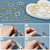 WADORN 200Pcs 2 Colors Iron Textured Jump Rings IFIN-WR0001-15-3