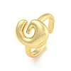 Brass Letter Open Cuff Rings for Women RJEW-G313-01G-G-1