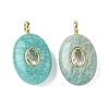 Natural Amazonite & Cubic Zirconia Pendants G-Z076-01G-15-1