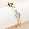 304 Stainless Steel Oval Link Chain Bracelets for Women BJEW-A169-05GP-3