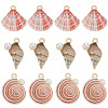 24Pcs 3 Styles Baking Paint Alloy Pendants FIND-SC0023-36-1