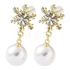 Christmas Alloy Rhinestone Dangle Stud Earrings EJEW-F408-05G-2