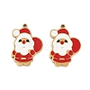 Christmas Theme Ion Plating(IP) 304 Stainless Steel Enamel Pendants STAS-Z083-07G-08-1