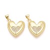 Valentine's Day Brass Micro Pave Clear Cubic Zirconia Pendants KK-T080-53G-1