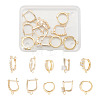 5 Pair 5 Style Brass Micro Pave Clear Cubic Zirconia Hoop Earring Findings KK-TA0001-17-9