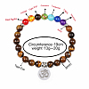 8MM Natural Tiger Eye Round Beaded Stretch Bracelets NN0284-7-2