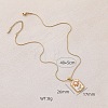 316 Surgical Stainless Steel Enamel with Imitation Pearl Rectangle with Flower Pendant Necklaces for Women ST9494-5