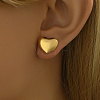 Romantic Smooth Heart Stainless Steel Stud Earrings JJ3371-1-3