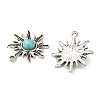 Tibetan Style Alloy Pave Imitation Turquoise Pendants FIND-NH0001-01AS-2