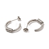 304 Stainless Steel Wire Wrapped Half Hoop Earrings for Women EJEW-P219-09P-2