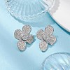 Imitation Druzy Gemstone Resin Flower Stud Earrings EJEW-JE05318-01-3