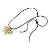 Summer Beach 304 Stainless Steel Coral Shape Pendant Adjustable Black Waxed Cord Necklaces for Women SA-CBAFEB5-04G-4