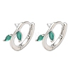 Brass Micro Pave Cubic Zirconia Hoop Earrings for Women EJEW-A167-12P-4