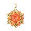 Pearl Luster Plated Glass Pendants PALLOY-MZ01312-01-1