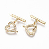 Brass Micro Pave Clear Cubic Zirconia Toggle Clasps KK-T063-014-NF-3