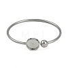 304 Stainless Steel Blank Bangle Bases with Flat Round Tray STAS-Z088-01P-05-2