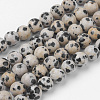 Natural Dalmatian Jasper Bead Strands G-G735-68-6mm-1