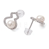 Natural Pearl Ear Studs EJEW-P286-13P-2