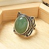 Natural Green Aventurine Adjustable Rings RJEW-I108-02AS-08-2