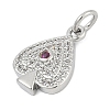 Brass Micro Pave Clear Cubic Zirconia Pendants KK-G522-53P-02-2