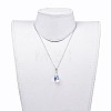 Electroplated Glass Pendant Necklaces NJEW-JN02503-6