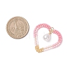 Brass Glass Seed Beaded Heart Pendants PALLOY-MZ01103-2