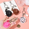 Plastic & Alloy & Faux Suede Tassel Pendant Keychains KEYC-YW00304-02-4