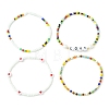 4Pcs 4 Styles Love Theme Glass Seed Beaded Stretch Bracelets Sets BJEW-TA00323-3