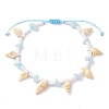 Natural Spiral Shell Braided Anklets AJEW-AN00590-1