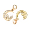 Alloy Crystal Rhinestone European Dangle Charms AL-CBAC2D3-10G-2