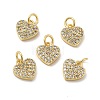 Brass Micro Pave Clear Cubic Zirconia Charms KK-E068-VB161-3