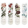 4Pcs 4 Styles Brass Flower Bookmarks AJEW-SP0002-28B-1