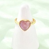 Natural Amethyst Finger Rings with Brass Findings G-H353-03G-04-3