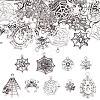 54Pcs 9 Styles Halloween Jewelry Tibetan Style Alloy Pendants FIND-SC0004-40-1