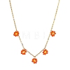 Glass Seed Bead Flower Bib Pendant Necklaces PW-WGC3FE4-10-1