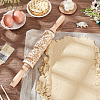 Flower Print Wood Rolling Pin AJEW-WH0528-07-4