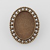 Vintage Alloy Brooch Cabochon Bezel Settings X-PALLOY-O038-33AB-NF-2